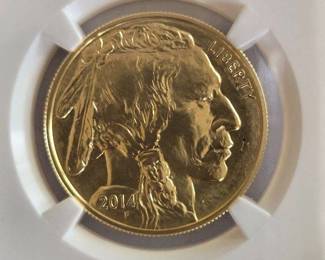 2014 1 Ounce .9999 Fine American Gold Buffalo Graded NGC MS70 Perfect Condition Coin