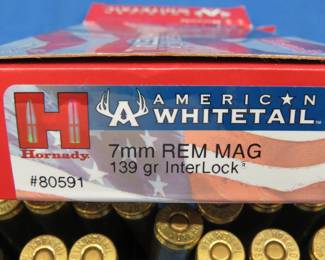 Lot 356. 20 Hornady 7mm REM MAG rounds
