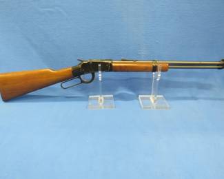Lot 18. Ithaca M-49 single shot lever action 22 cal. rifle. Ser. No. 224709. Shoots S, L, and LR. Total length 35". Includes soft side Allen case.