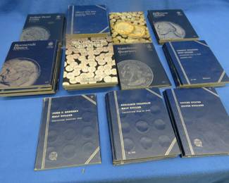 Lot 470. 39 empty coin albums, pennies to silver dollars.