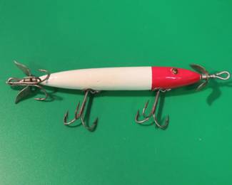 Lot 61. Heddon 4 1/4" wooden Torpedo with glass eyes