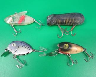 Lot 229. Four lures: Heddon Tiny Punkinseed, CCBC Mouse, Bug in a Bait, Shakespeare Grumpy?