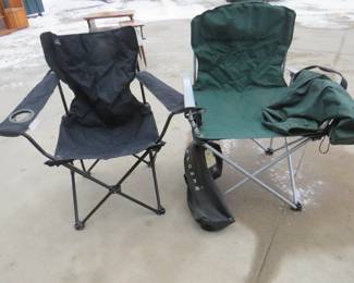 Lot 156. Two folding camp chairs with storage bags