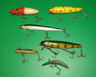 Lot 478. Eagle Claw Hijacker, Original Floating Rapala, vintage Pflueger wooden Palomine, and more