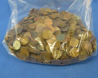 Lot 258. Over 9 lbs. of wheat pennies