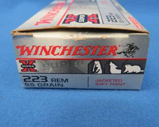 Lot 137. Winchester 223 Rem. 55-grain. Full box of 20 rounds.
