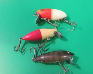 Lot 38. South Bend Fish O' Bite, runt-style Millsite(?), and a Wright and McGill Bugaboo
