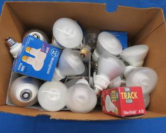 Lot 74. Box full of lightbulbs. Untested