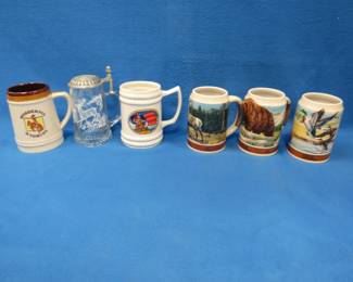 Lot 278. Beer steins including three Budweiser Wildlife Series