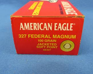 Lot 138. Federal American Eagle 327 Federal Magnum. 100-grain JSP. Full box of 50 rounds.
