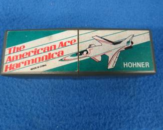 Lot 299. Hohner American Ace diatonic harmonica in the key of C with great sound in a plastic box