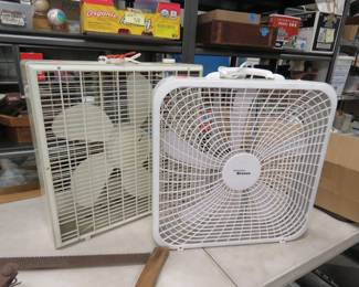 Lot 127. Two floor fans