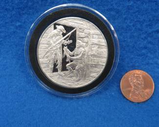 Lot 111. 1977 Postmasters of America sterling silver medallion. Total coin weight 24.0 grams.