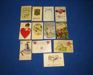 Lot 238. 12 Golden Age postcards from the early 1900s including three Valentine, six Easter, and three general.