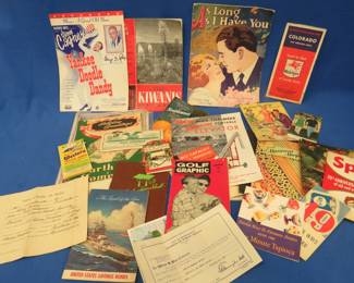 Lot 241. Large amount of vintage ephemera including maps, cookbooks, photos, and more