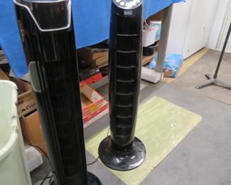 Lot 161. Two household upright fans. Work