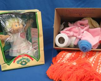 Lot 91. 1984 Cabbage Patch Doll, and sewing items