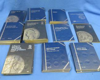 Lot 471. 39 empty coin albums, pennies to silver dollars.