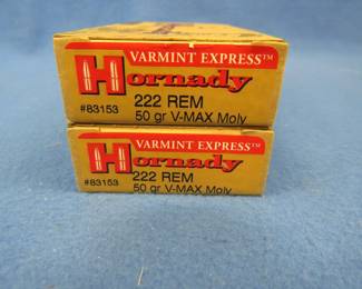 Lot 245. Hornady 223 Rem. 50-grain V-Max. Two full boxes of 20 each. 40 total rounds.