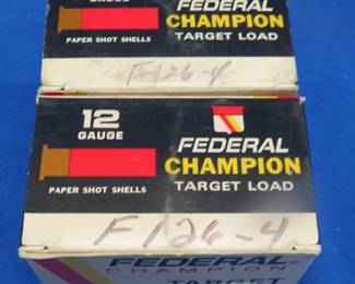 Lot 406. Two boxes of Federal seconds (50 total) 12-gauge {#}4 shotgun shells