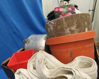 Lot 149. Garden pots and painters drop cloth