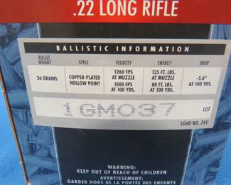 Lot 27. Federal Value Pack 36-grain .22 LR. 525 rounds.