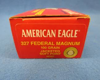 Lot 28. Federal American Eagle .327 Federal Magnum. 100-grain JSP. Full box of 50 rounds.