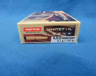 Lot 134. Norma 6.5 Creedmoor. 140-grain. Full box of 20 rounds.