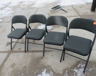 Lot 196. Four padded folding chairs in excellent condition