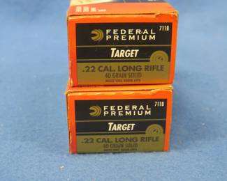 Lot 244. Federal Target 22LR. 40-grain. Two boxes of 50 each. 100 total rounds.