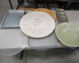 Lot 45. Pastry cloth, Lazy Susan, and more