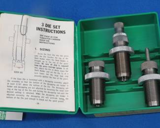 Lot 439. Three RCBS dies: 38 Spec., 38 Spec seat {#}3 75, and 38 Spec Size 31 76