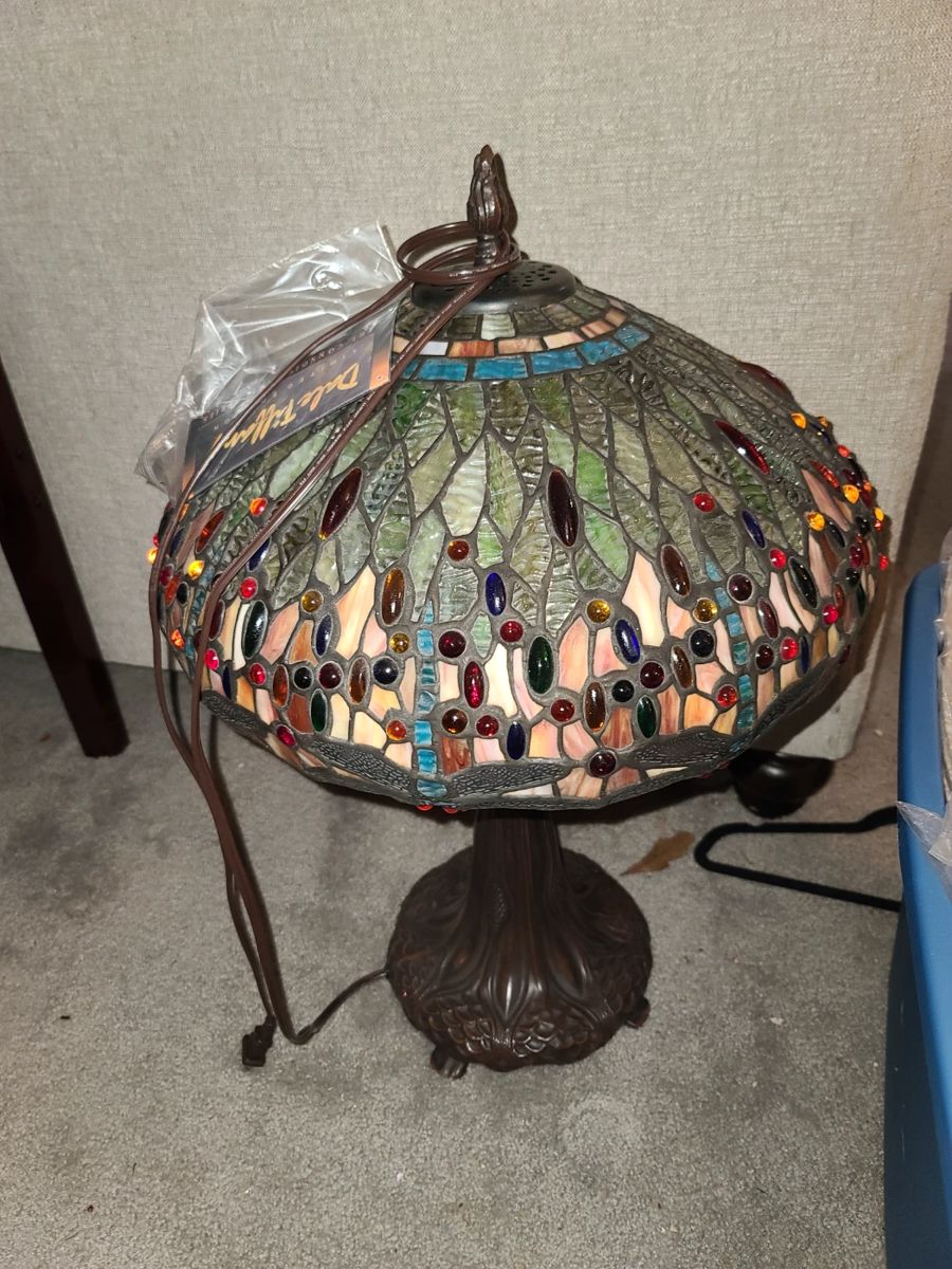 Dale Tiffany Lamp with papers