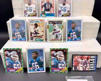 Lawrence Taylor Vintage Football Card Lot (11) Card Total - Rookie Included and Autograph Card