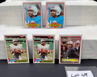 Ken Stabler Vintage Football Card Lot (5) Card Total