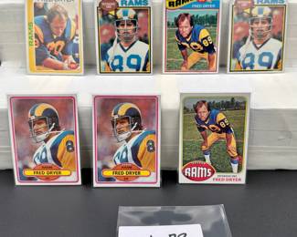 Fred Dryer Vintage Football Card Lot (7) Card Total
