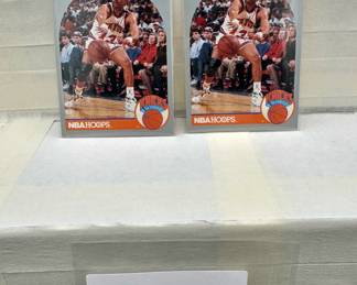 (2) Mark Jackson 1990 Hoops Card with the Menendez Brothers Courtside