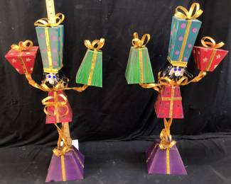 PAIR OF WHIMSICAL METAL CHRISTMAS FIGURES