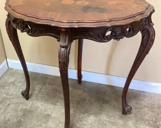 FRENCH STYLE INLAID MARQUETRY PARLOR TABLE