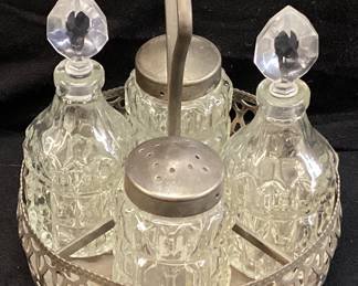 VTG. 5 PIECE CRUET SET