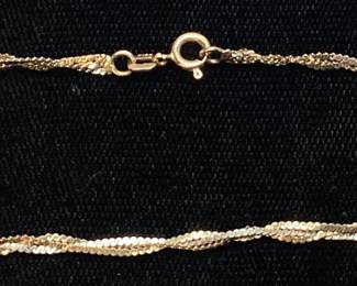 14KT GOLD BRAIDED HERRINGBONE BRACELET, 1.6g TOTAL WEIGHT