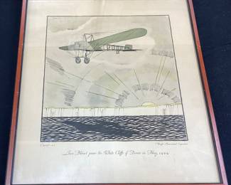 (7) SIGNED FRANK LEMON, WRIGHT AERONAUTICAL SET OF FRAMED LITHOGRAPHS