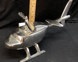 SILVER CHROME DECORATIVE HELICOPTER