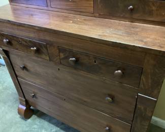 EMPIRE STYLE STEP BACK CHEST OF DRAWERS w MIRROR
