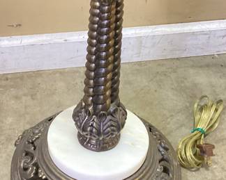 ART DECO TORCHIERE TIFFANY BRASS ROPE FLOOR LAMP