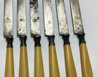 ANTIQUE STERLING SILVER KNIVES SET OF 6