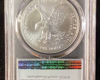 2022 SILVER EAGLE DOLLAR, FIRST STRIKE, MS70 GRADE