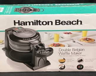 HAMILTON BEACH DOUBLE BELGIAN WAFFLE MAKER