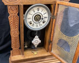 ANTIQUE E. INGRAHAM ATLANTIC GINGERBREAD CLOCK