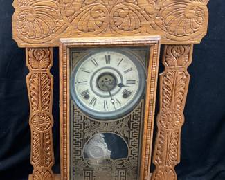 ANTIQUE E. INGRAHAM ATLANTIC GINGERBREAD CLOCK